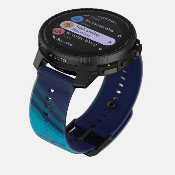  Đồng Hồ GPS Suunto Vertical Solar Viền Thép Đen 49mm, Dây Silicone UTMB - Navy Blue 