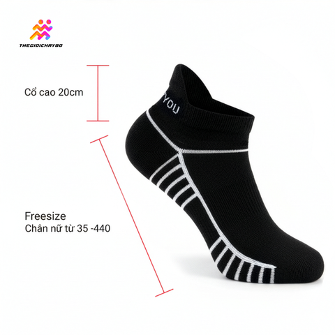  Tất/Vớ Cổ Ngắn Upper You Light Cushion SPM2005 - Đen 