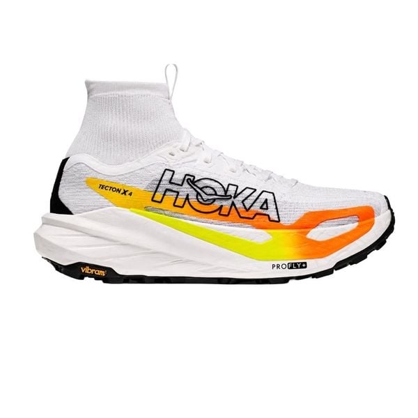  Giày Chạy Địa Hình Nam Hoka Tecton X 4 - Frost / Neon tangerine (SẮP RA MẮT 20/08) 