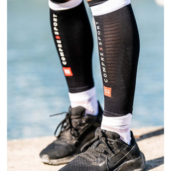  Băng Bảo Vệ Bắp Chân Compressport R2 3.0 - Black/White 