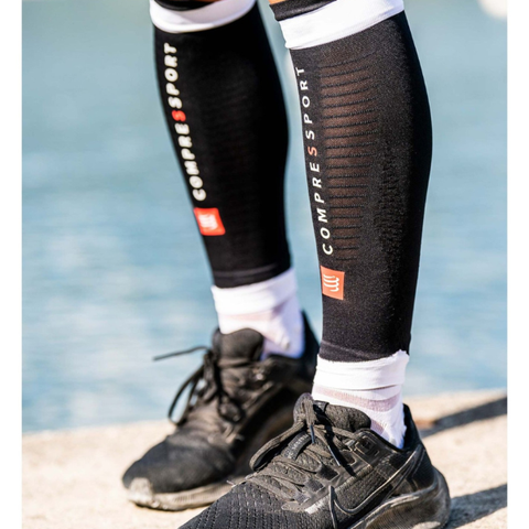  Băng Bảo Vệ Bắp Chân Compressport R2 3.0 - Black/White 