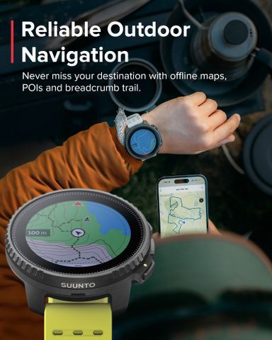  Đồng Hồ GPS Suunto Vertical Viền Thép Đen 49mm, Dây Silicone - Black Lime 