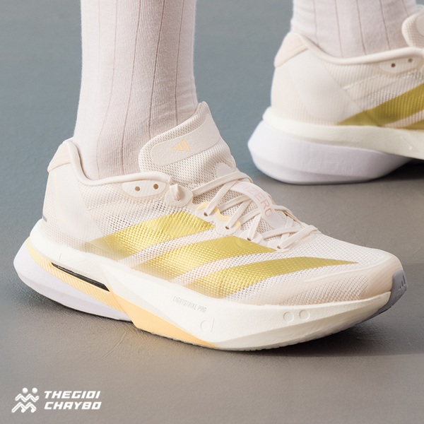  Giày Chạy Bộ Nữ ADIDAS Adizero Boston 13 - Chalk White/ Gold Met/ Orange Tint 