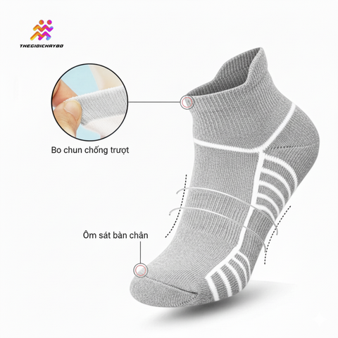  Tất/Vớ Cổ Ngắn Upper You Light Cushion SPM2005 - Xám 