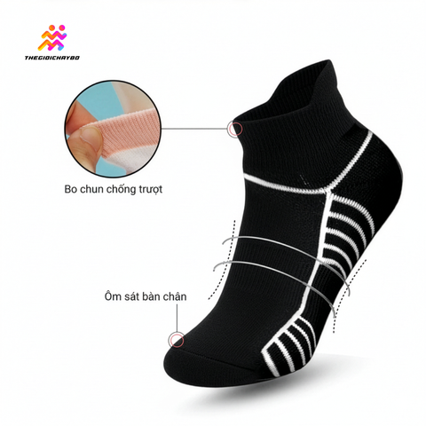  Tất/Vớ Cổ Ngắn Upper You Light Cushion SPM2005 - Đen 