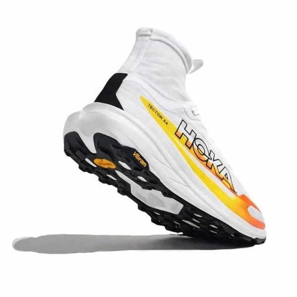  Giày Chạy Địa Hình Nam Hoka Tecton X 4 - Frost / Neon tangerine (SẮP RA MẮT 20/08) 