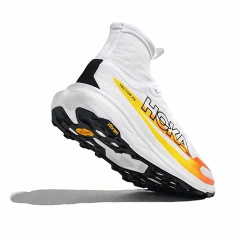  Giày Chạy Địa Hình Nam Hoka Tecton X 4 - Frost / Neon tangerine 