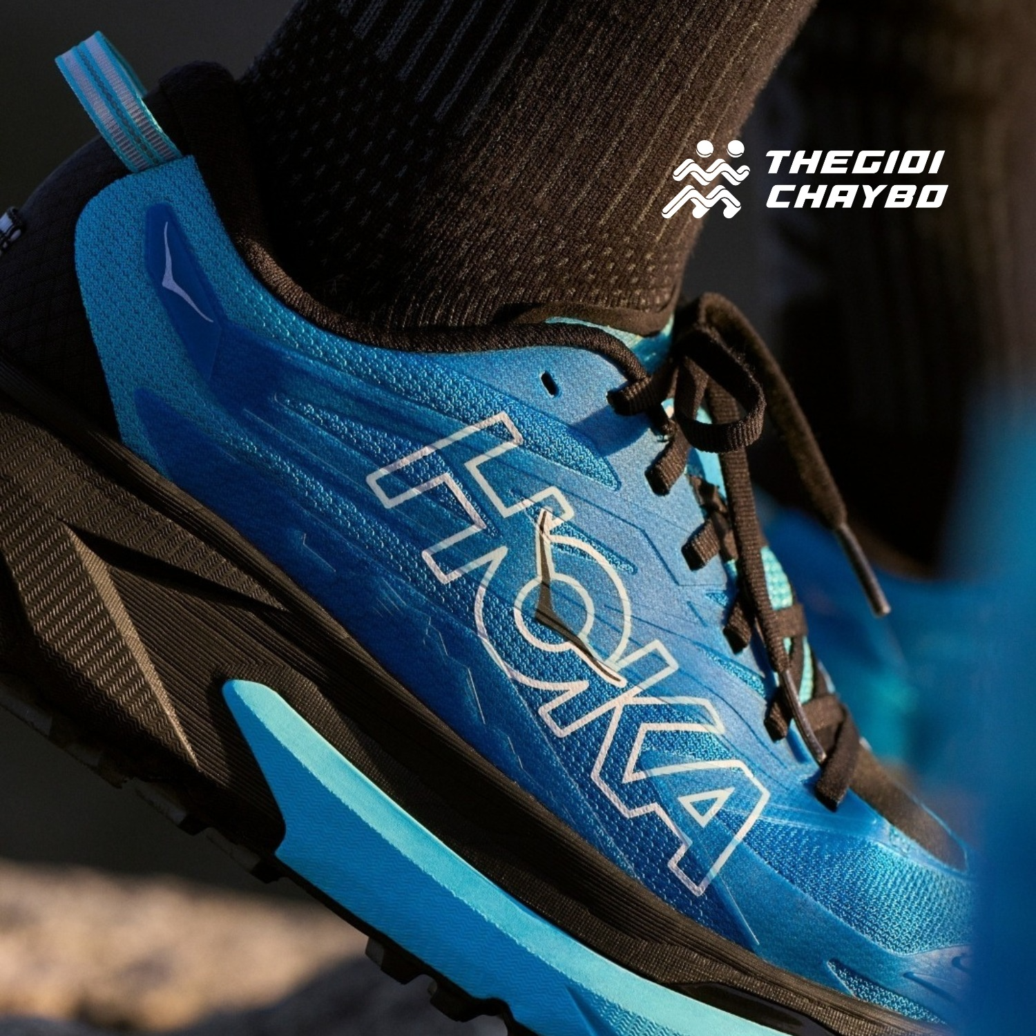 Giày Chạy Bộ Nữ Hoka Mafate 5 Trail - Skyward Blue / Black