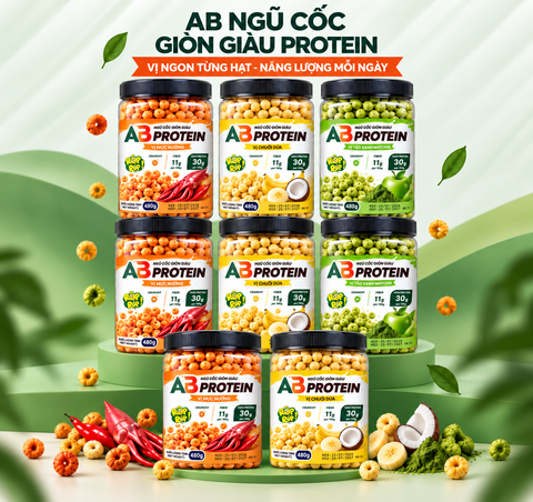  Ngũ Cốc Giòn Cao Đạm AB - Vị Chuối Dừa 