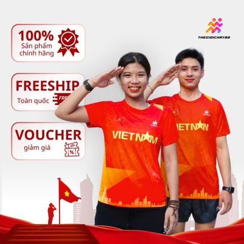  Áo Chạy Bộ T-shirt Athlet Unisex Thoáng Mát, Nhanh Khô - Việt Nam 