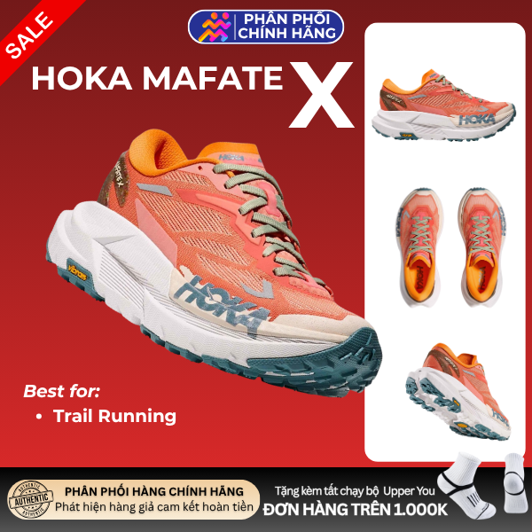 Giày Chạy Bộ Nữ Hoka Mafate X - Orange 