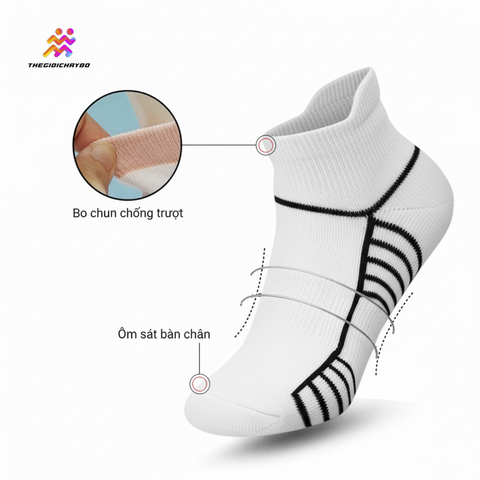  Tất/Vớ Cổ Ngắn Upper You Light Cushion SPM2005 - Trắng 