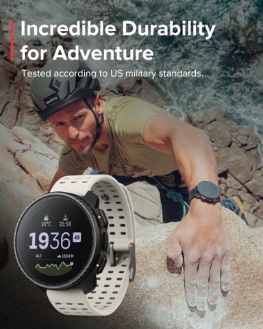  Đồng Hồ GPS Suunto Vertical Viền Thép Đen 49mm, Dây Silicone - Black Sand 