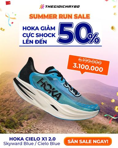  Giày Chạy Bộ Unisex Hoka Cielo X1 2.0 - Skyward Blue / Cielo Blue 