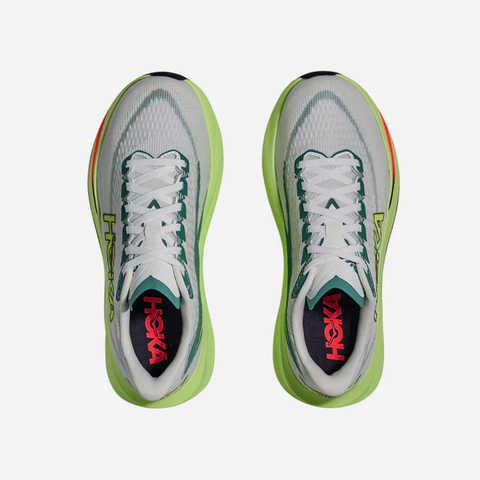  Giày Chạy Bộ Nam Hoka Mach 7 Wide - Frost / Neon Yuzu 