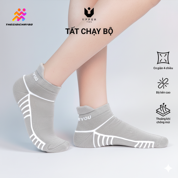  Tất/Vớ Cổ Ngắn Upper You Light Cushion SPM2005 - Xám 
