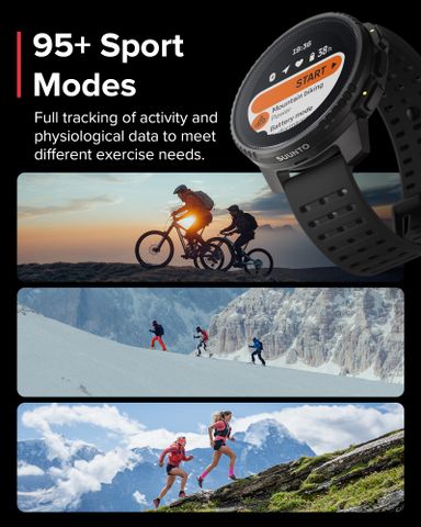  Đồng Hồ GPS Suunto Vertical Viền Thép Đen 49mm, Dây Silicone - Black 