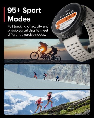  Đồng Hồ GPS Suunto Vertical Viền Thép Đen 49mm, Dây Silicone - Black Sand 