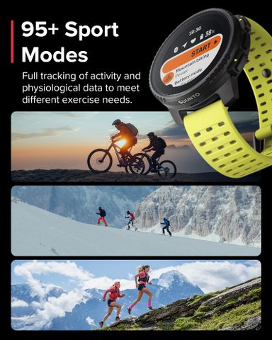  Đồng Hồ GPS Suunto Vertical Viền Thép Đen 49mm, Dây Silicone - Black Lime 