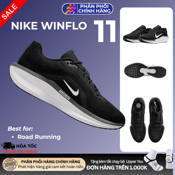  Giày Chạy Bộ Nam Nike Winflo 11 Road Running - Black/Anthracite/Cool Grey/White 