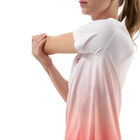  Áo Tay Ngắn Thể Thao Nữ Compressport Performance SS T-Shirt - Fluo Red/White 