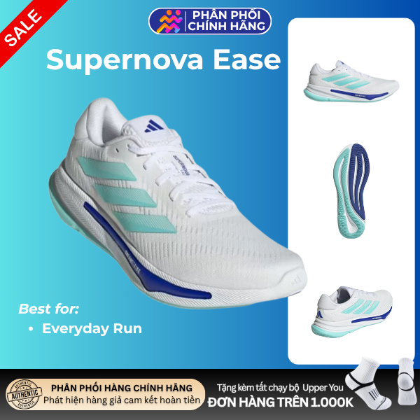  Giày Chạy Bộ Nam Adidas Supernova Ease - White / Flash Aqua / Lucid Blue 