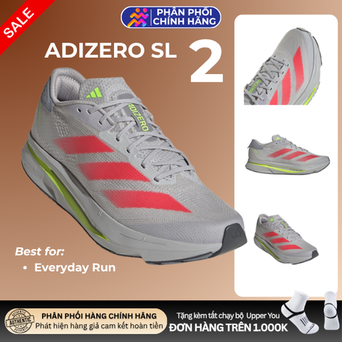 Giày Chạy Bộ Nam Adidas Adizero Sl2 - Grey Two / Lucid Red 
