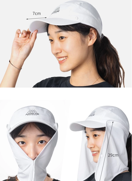  Nón Chống Nắng Unisex Aonijie E4626 Kèm Khăn Che Cổ Tháo Rời - Grey 