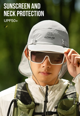  Nón Chống Nắng Unisex Aonijie E4626 Kèm Khăn Che Cổ Tháo Rời - Grey 