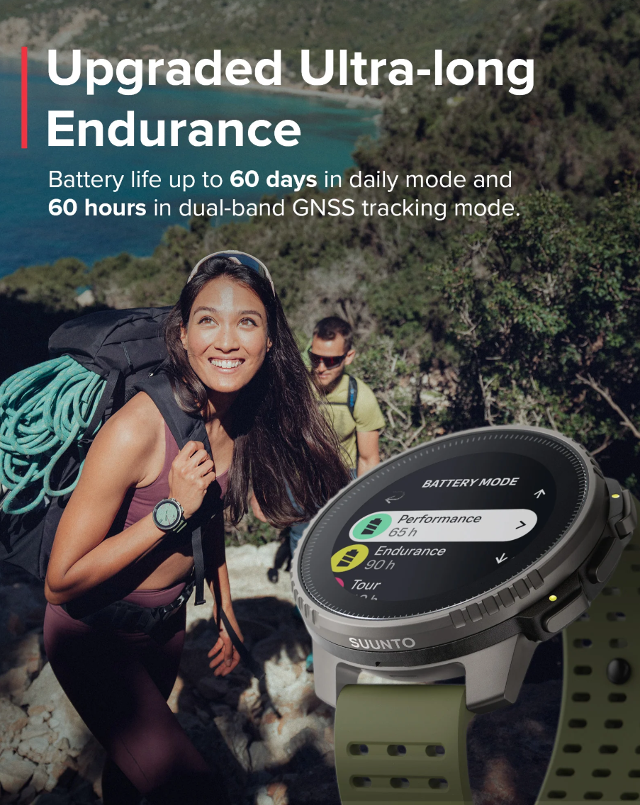  Đồng Hồ GPS Suunto Vertical Solar Viền Titanium 49mm, Dây Silicone - Forest 