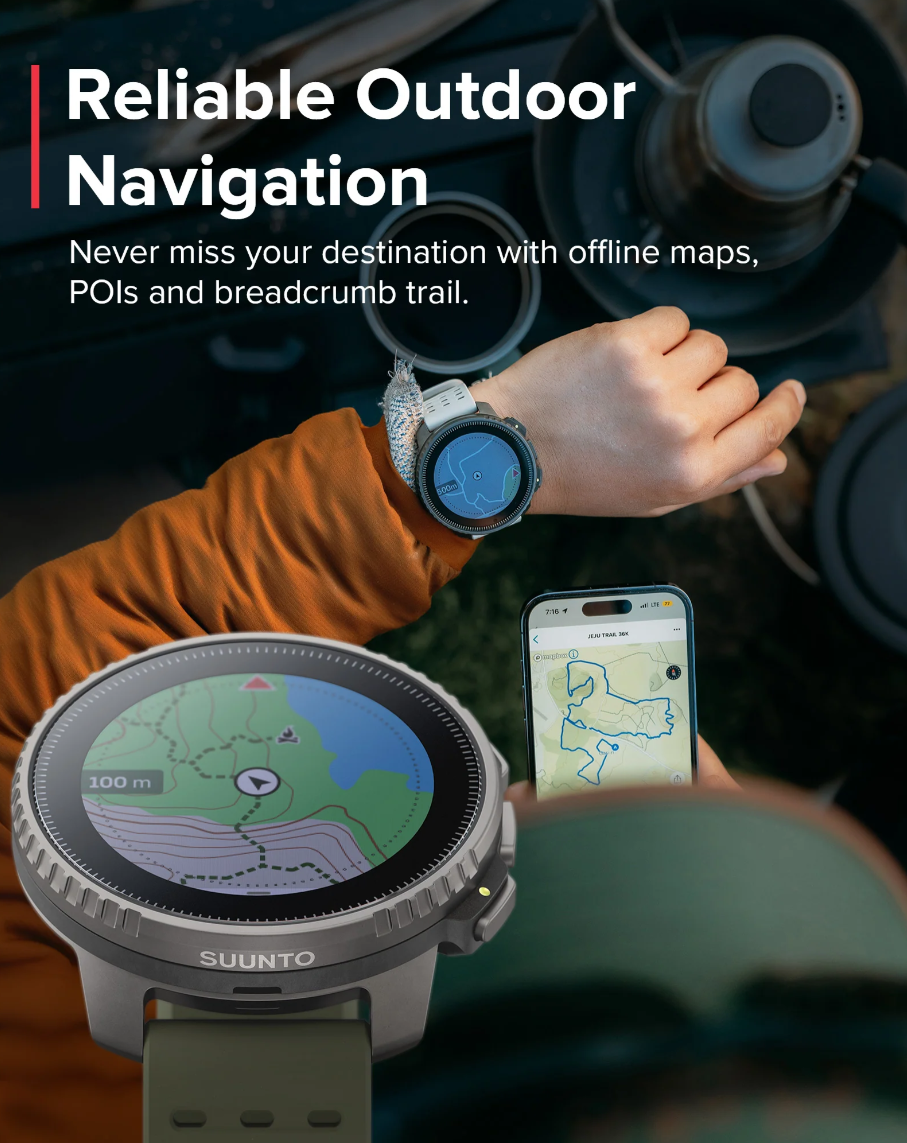  Đồng Hồ GPS Suunto Vertical Solar Viền Titanium 49mm, Dây Silicone - Forest 