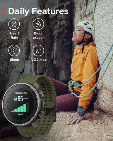  Đồng Hồ GPS Suunto Vertical Solar Viền Titanium 49mm, Dây Silicone - Forest 