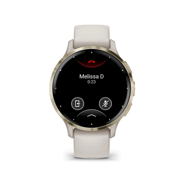  Đồng Hồ GPS Garmin Venu 3S - Steel Bezel with Ivory Case and Silicone Band 