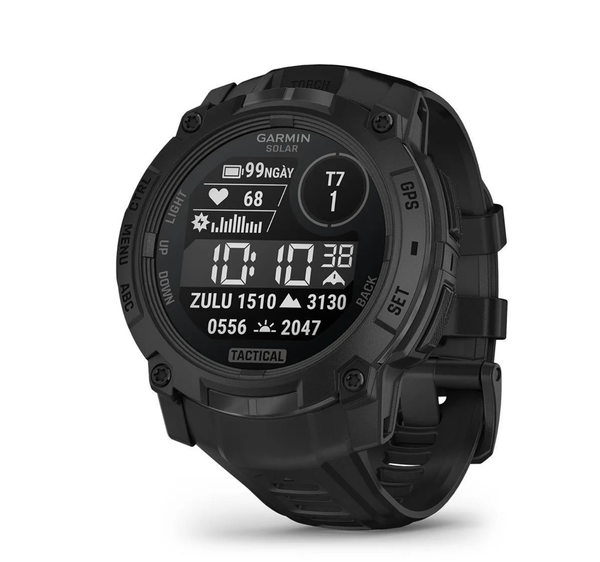  Đồng Hồ Thông Minh Garmin Instinct 3 Tactical Solar 50 mm - Black with Black Band 