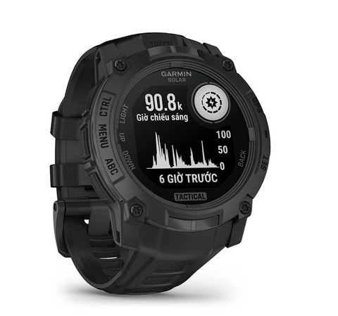  Đồng Hồ Thông Minh Garmin Instinct 3 Tactical Solar 50 mm - Black with Black Band 