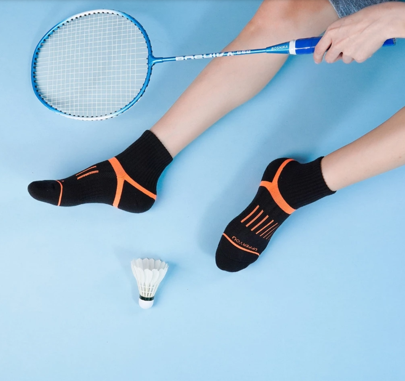  Tất/Vớ Cổ Ngắn Upper You Light Cushion SPM3003 - Đen/Trắng 