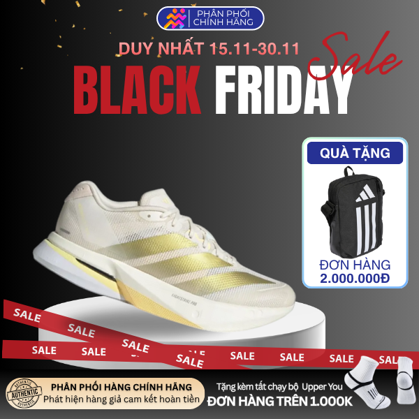  Giày Chạy Bộ Nữ ADIDAS Adizero Boston 13 - Chalk White/ Gold Met/ Orange Tint 