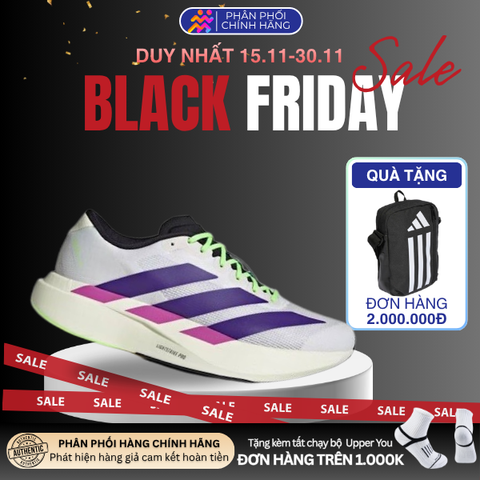  Giày Chạy Bộ Nam ADIDAS Adizero Evo SL - Ftwr White/ Collegiate Purple/ Lime Burst 