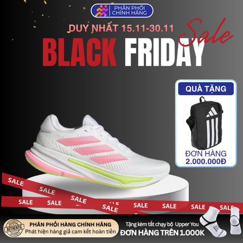  Giày Chạy Bộ Nữ Adidas Supernova Ease - White / Pulse Lime / Pink 