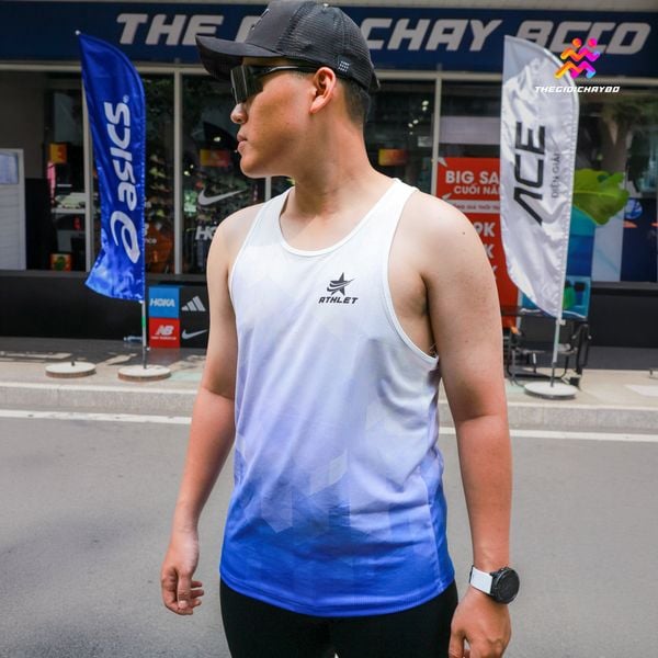  Áo Singlet Chạy Bộ Nam Athlet Nữ ATTANAM - Blue 