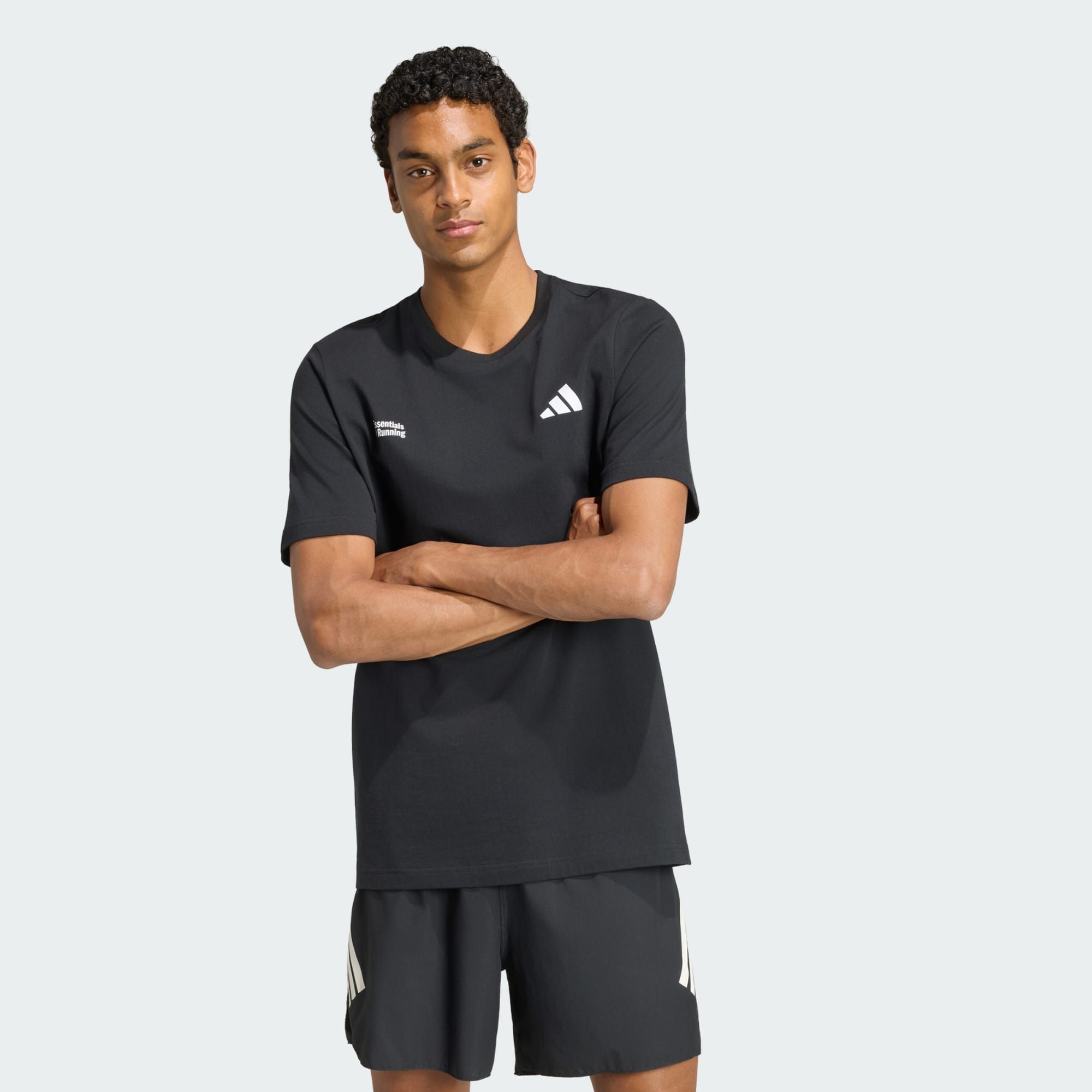  Áo Thun T-shirt Chạy Bộ Nam Adidas Run Essentials Graphic KS2502 - Black 