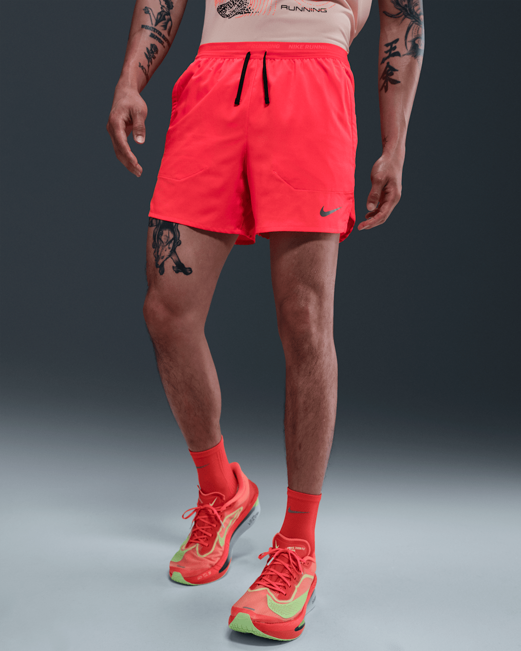  Quần Chạy Bộ Nam Nike Dri-FIT Stride 13cm - Bright Crimson/Black 