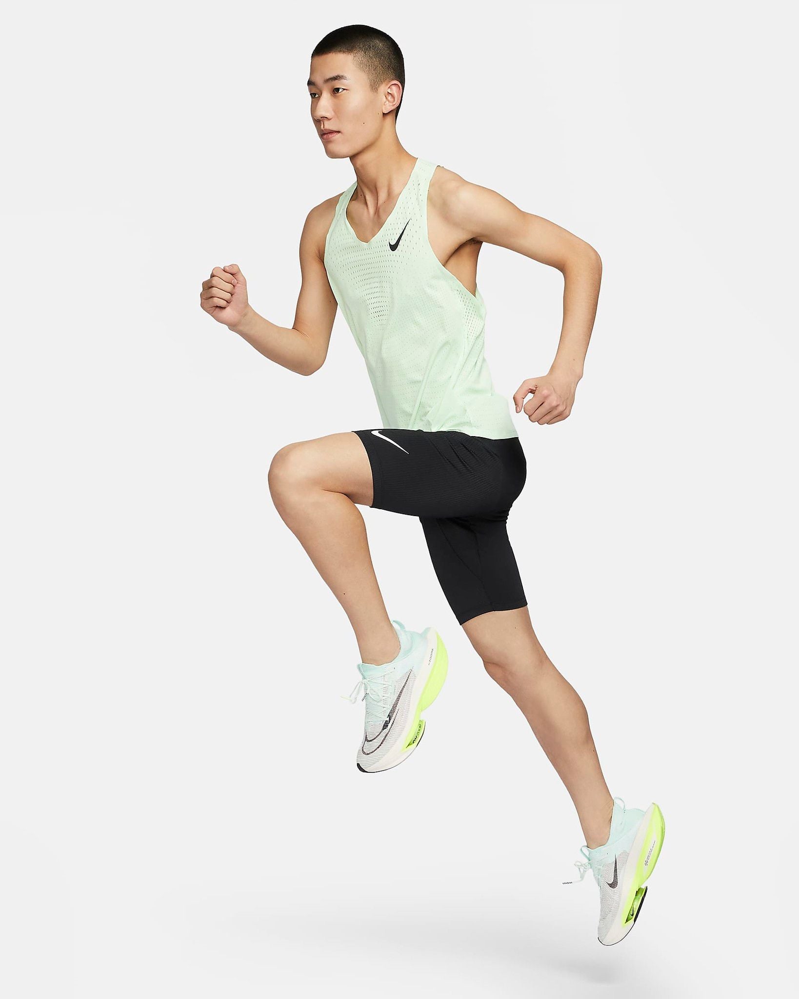  Quần Chạy Bộ Nam Nike AeroSwift 1/2 Length Leggings - Black/Summit White 