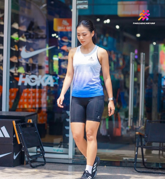  Áo Singlet Chạy Bộ Nữ Athlet Nữ ATTANU- Blue 