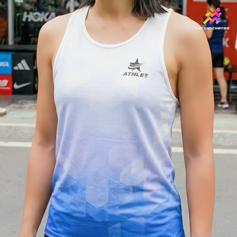 Áo Singlet Chạy Bộ Nữ Athlet Nữ ATTANU- Blue 