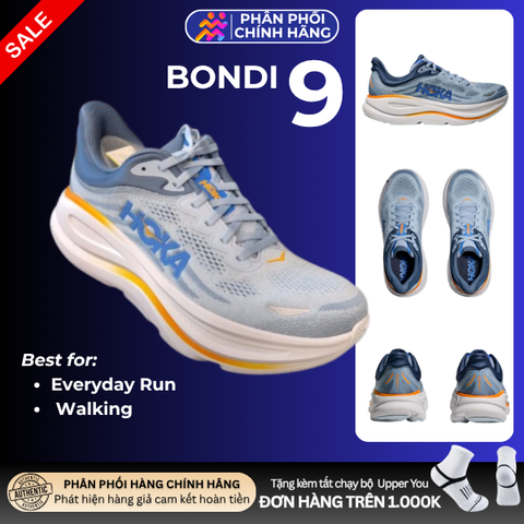  Giày Chạy Bộ Nam Hoka Bondi 9 Wide - Drizzle / Downpour 