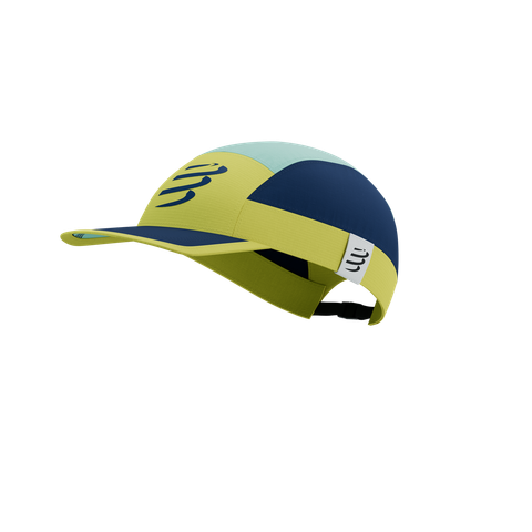  Nón Chạy Bộ Compressport 5 Panel Light Cap - Eggshell Blue/Green Sheen/Dress Blues 