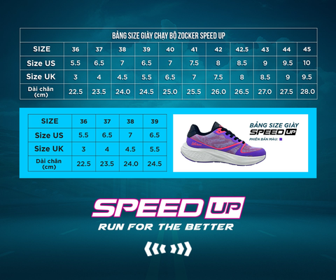  Giày chạy bộ Nữ Zocker Speed Up - Tím 