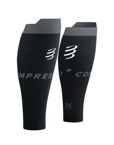  Băng Bảo Vệ Bắp Chân Compressport R2 Oxygen - Black/Steel Grey 
