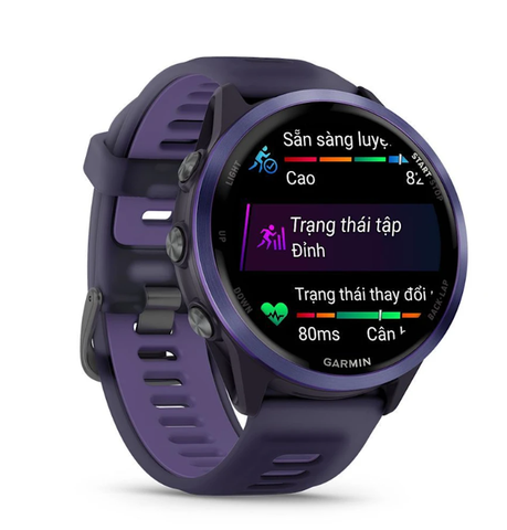  Đồng Hồ Thông Minh Garmin Forerunner 570, 47MM WiFi GPS - Indigo Aluminum with Translucent Imperial Purple/Indigo Band 